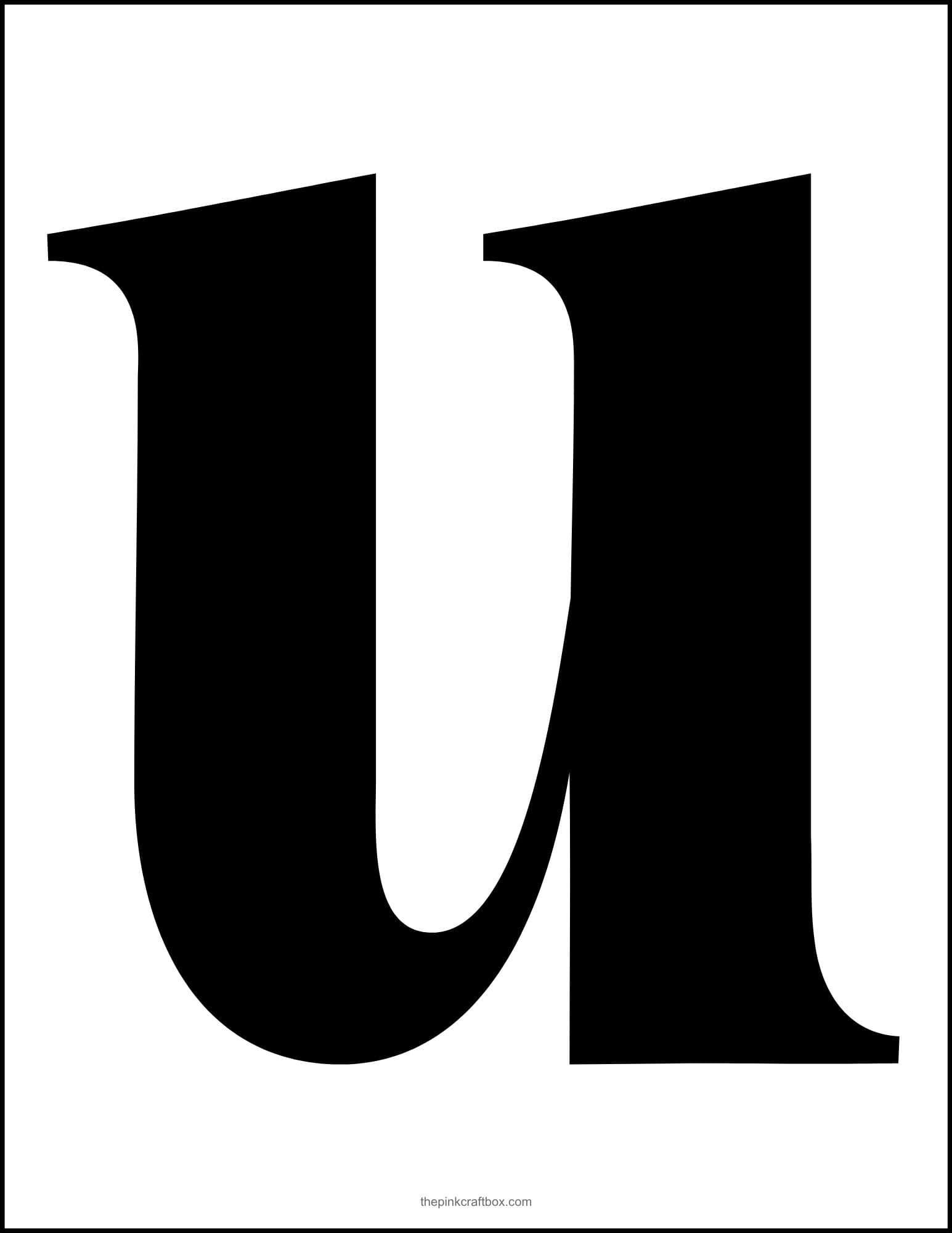 Printable fancy letter U.
