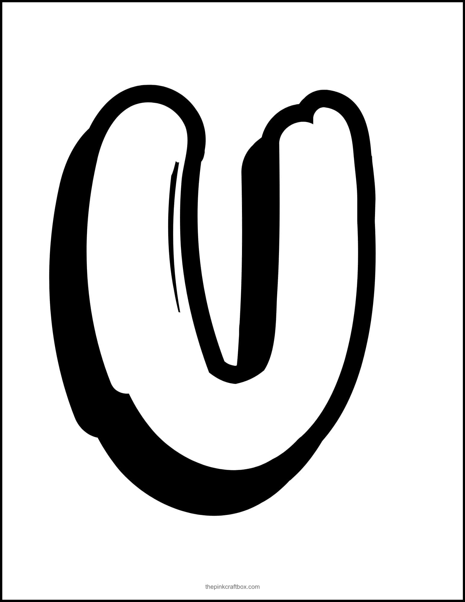 Graffiti letter U template.