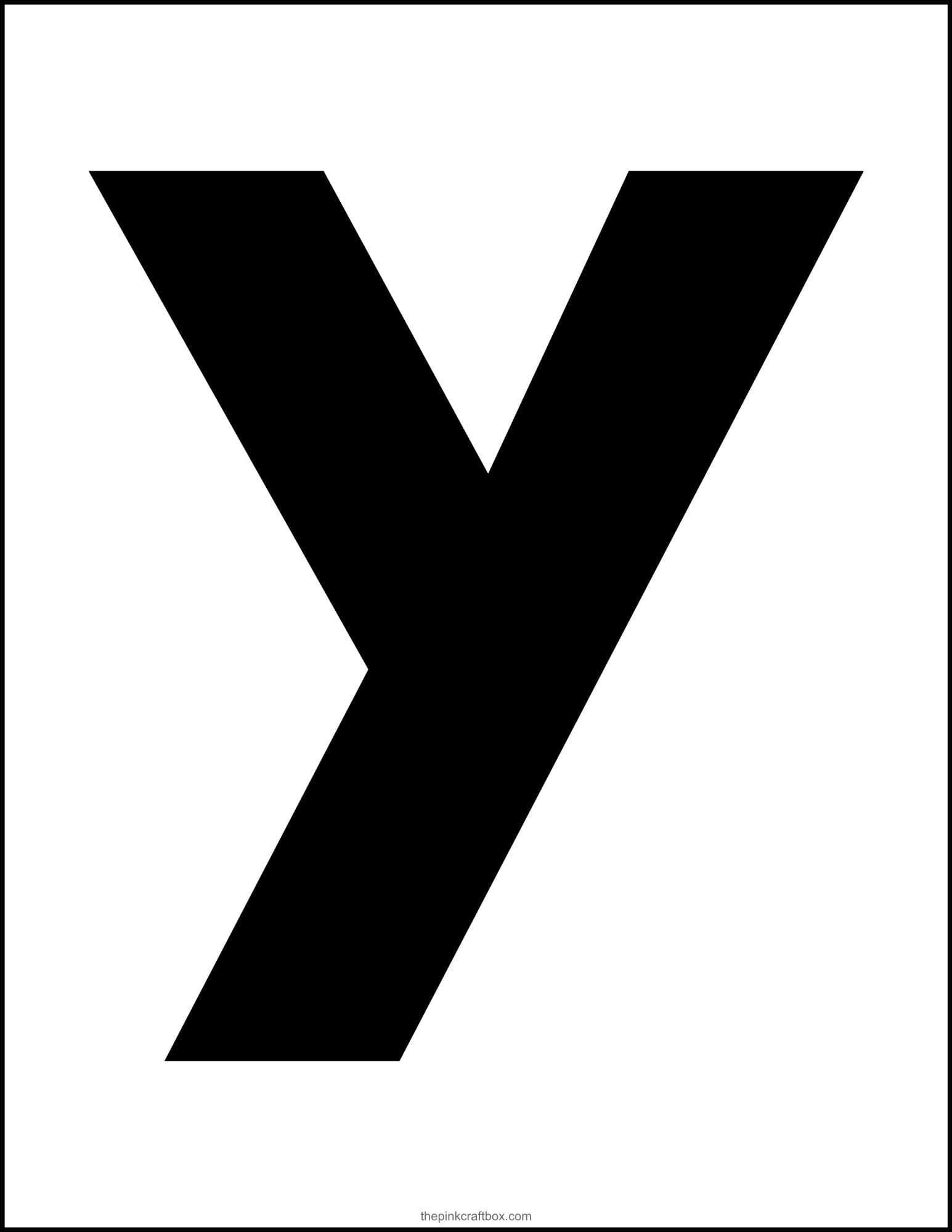 Block letter Y template.
