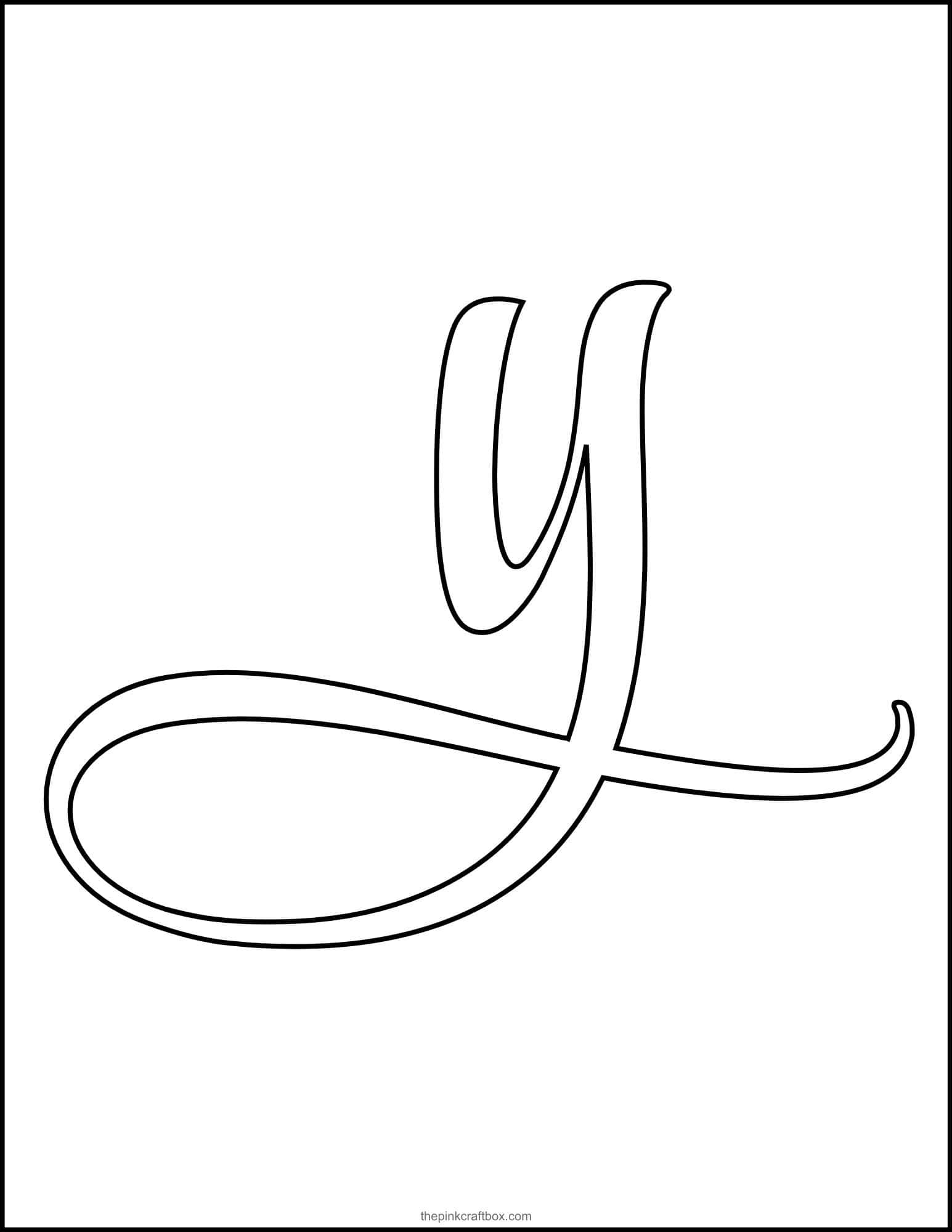 Calligraphy letter Y template.