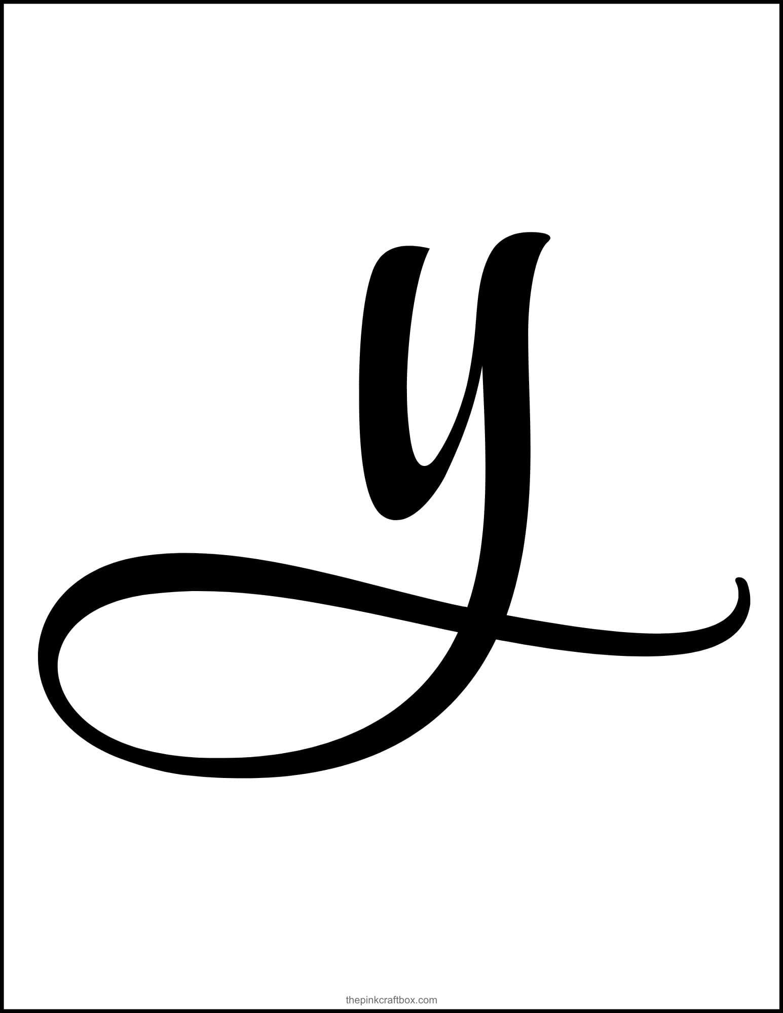 Calligraphy letter Y template.