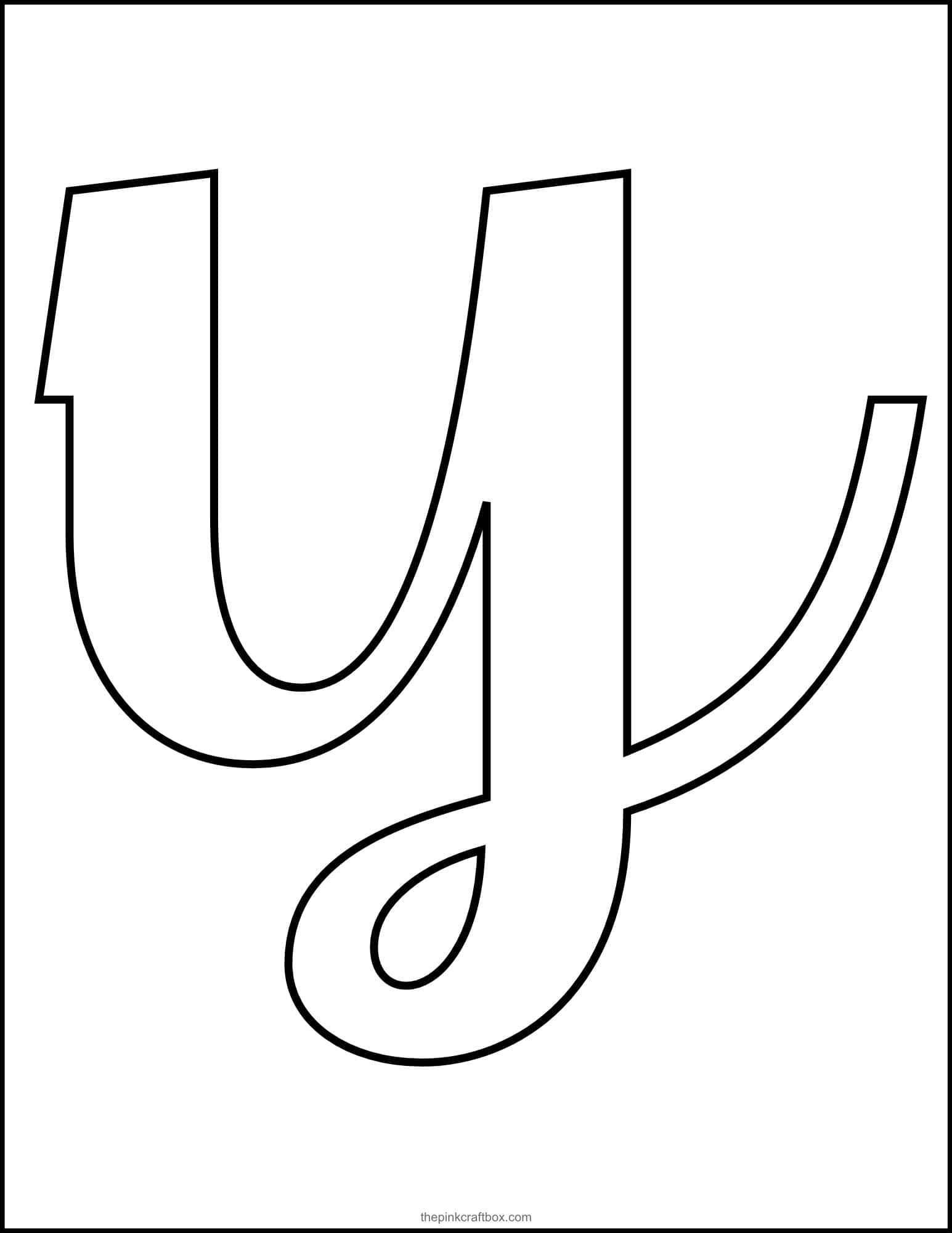 Cursive letter Y template.