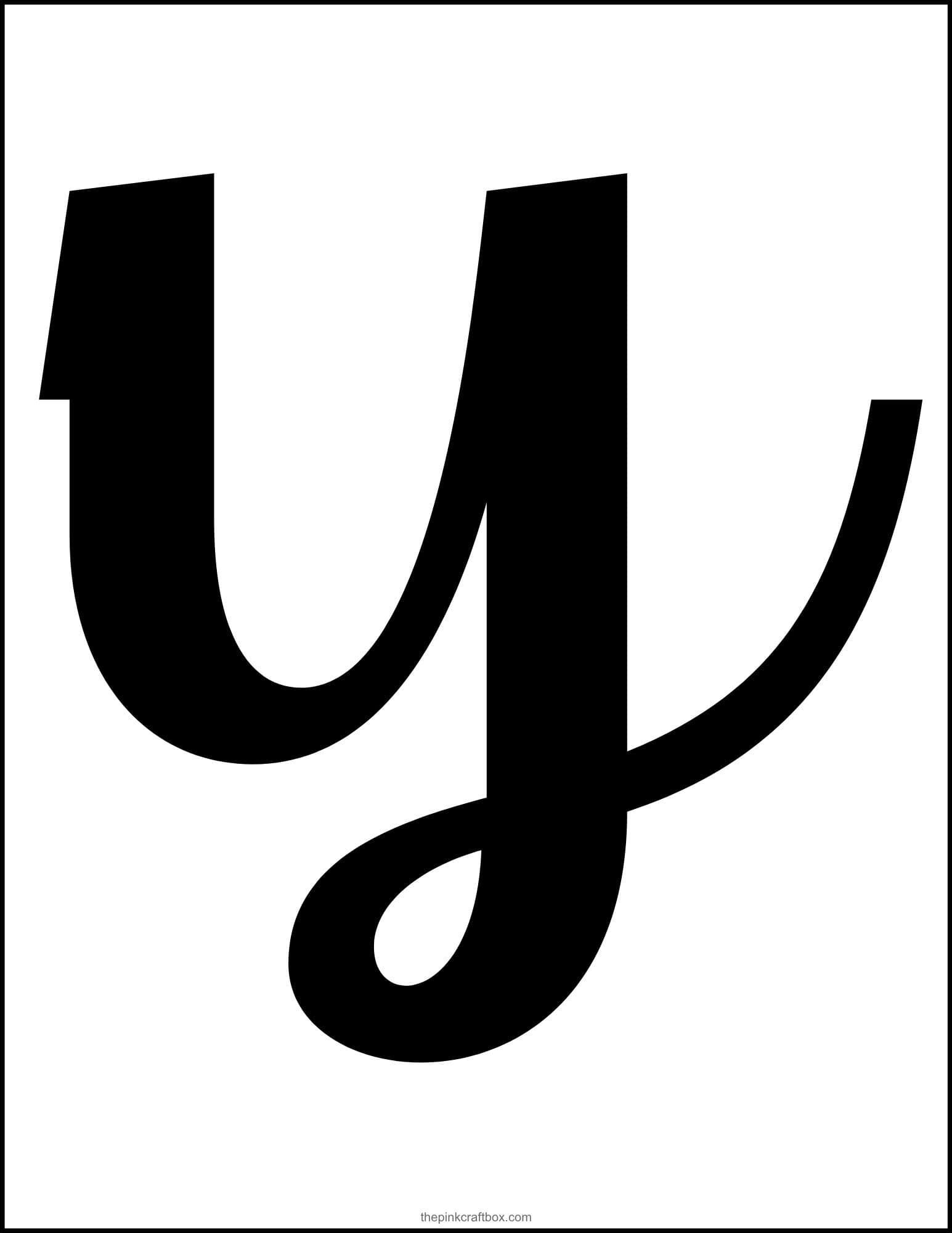 Cursive letter Y template.