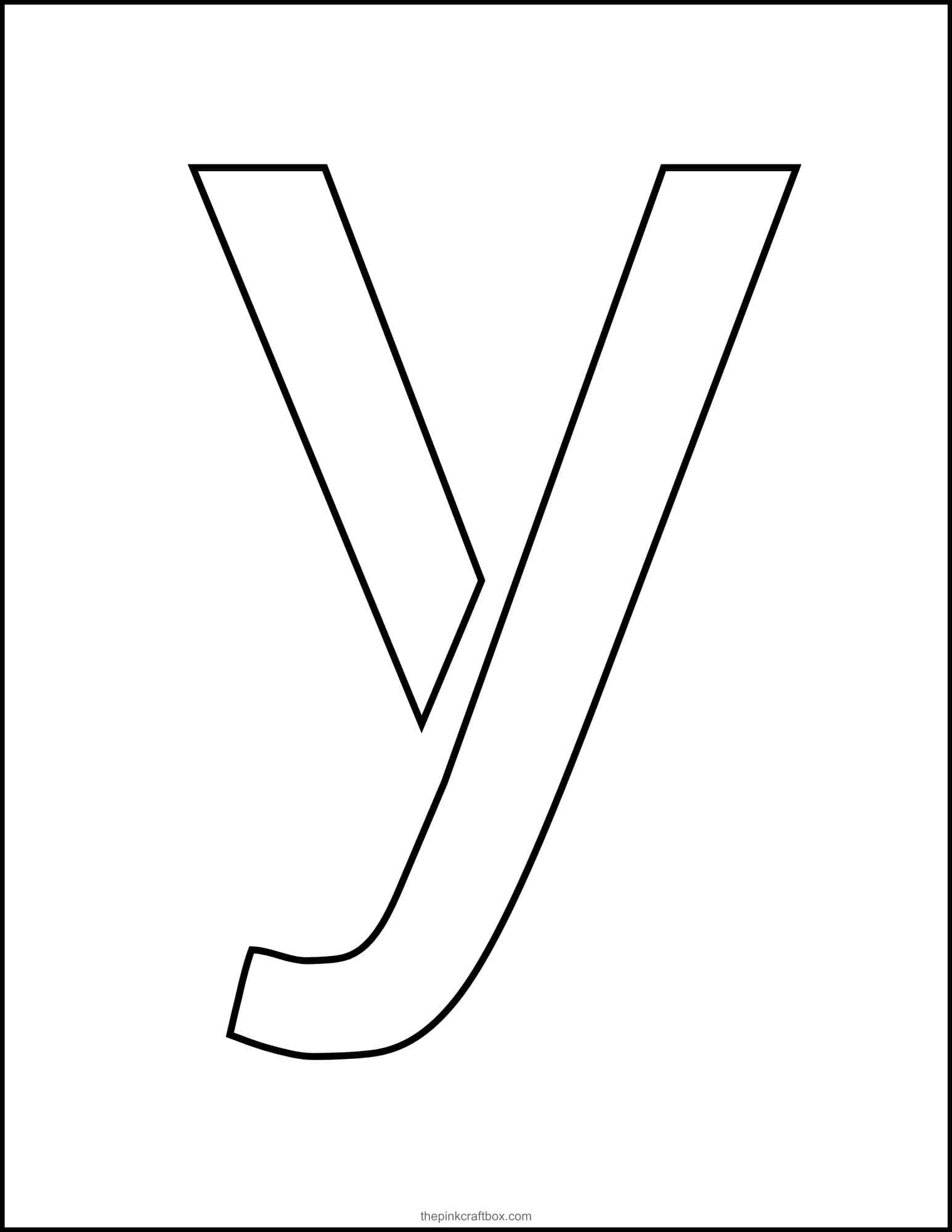 Letter Y stencil template.