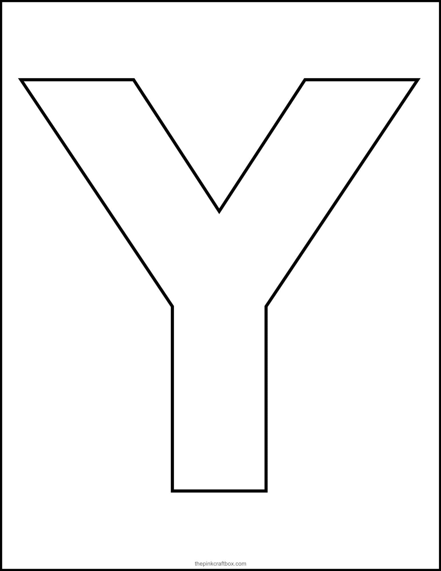 Block letter Y template.