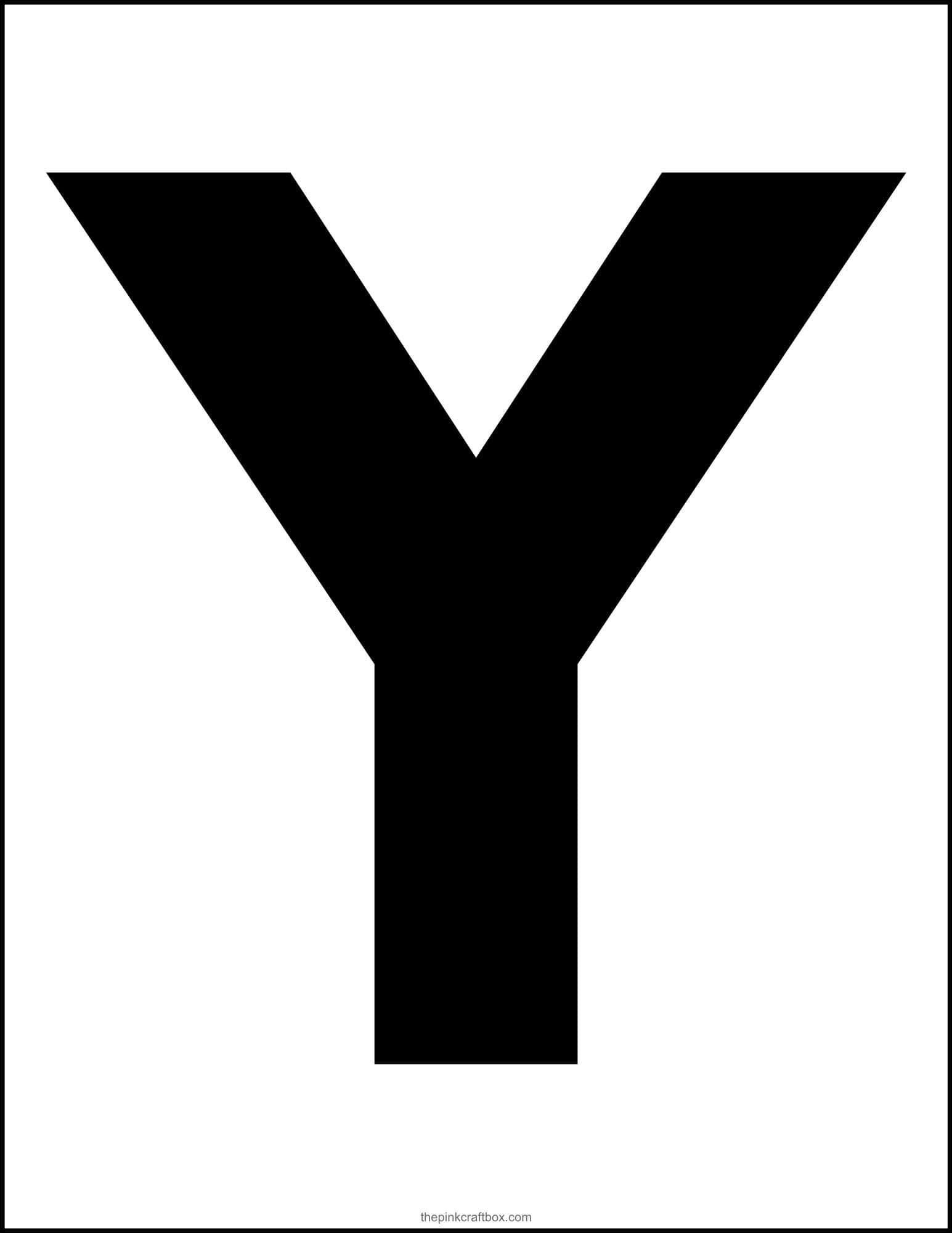 Block letter Y template.
