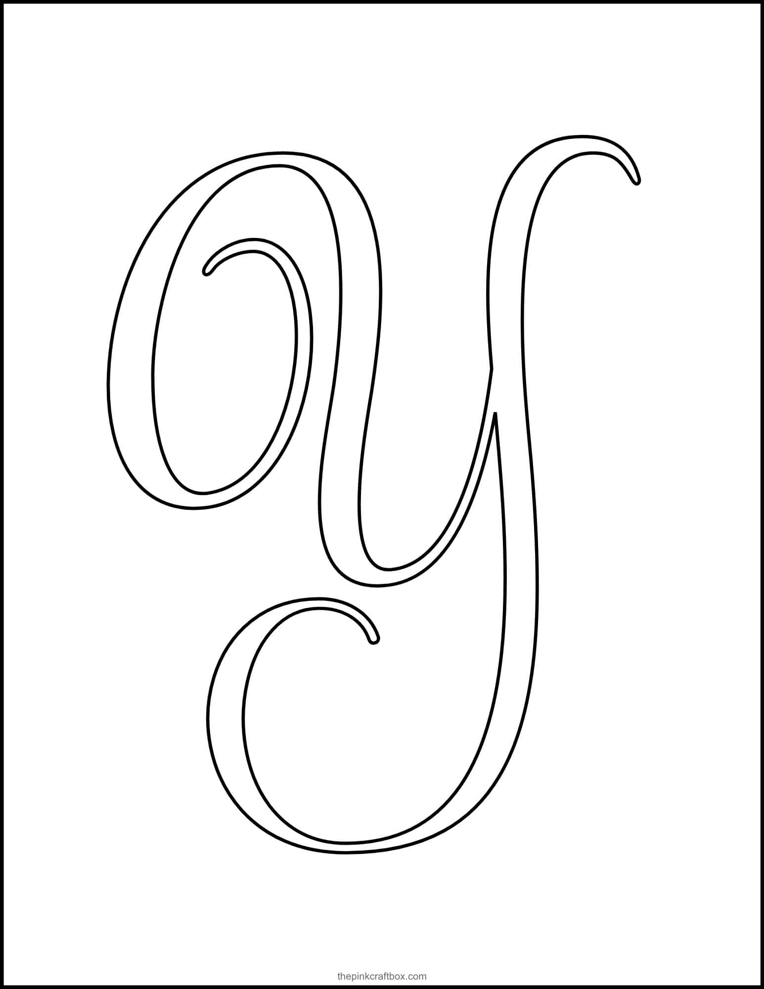 Calligraphy letter Y template.