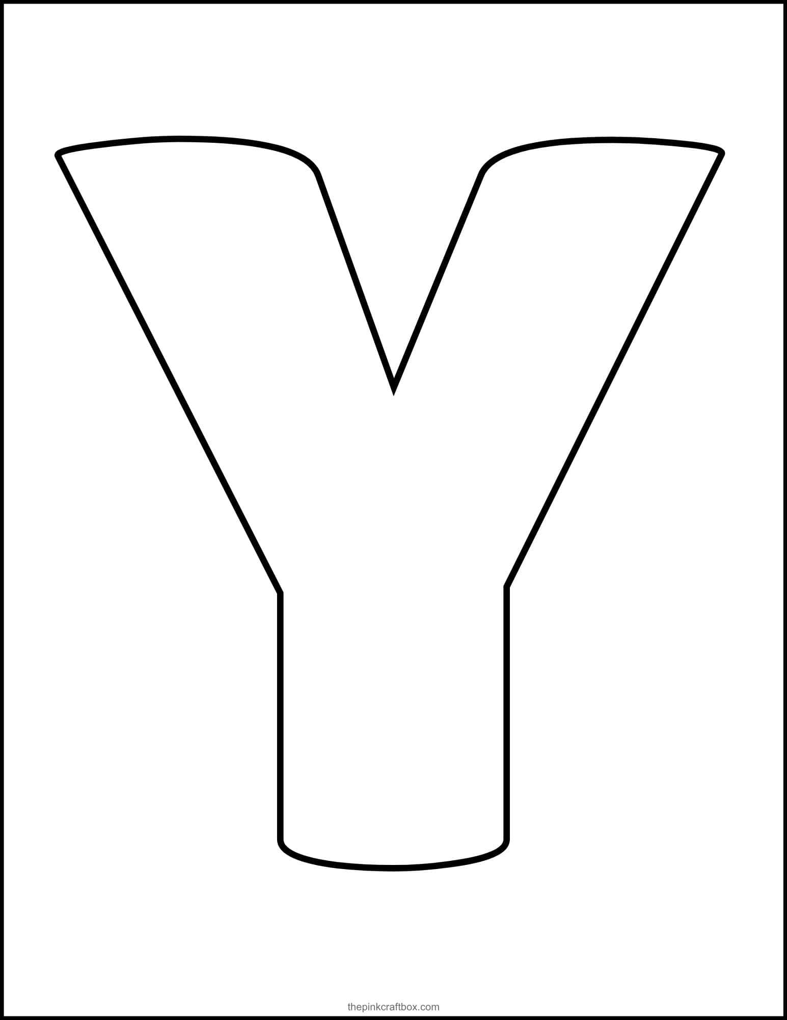 Printable letter Y in regular font.