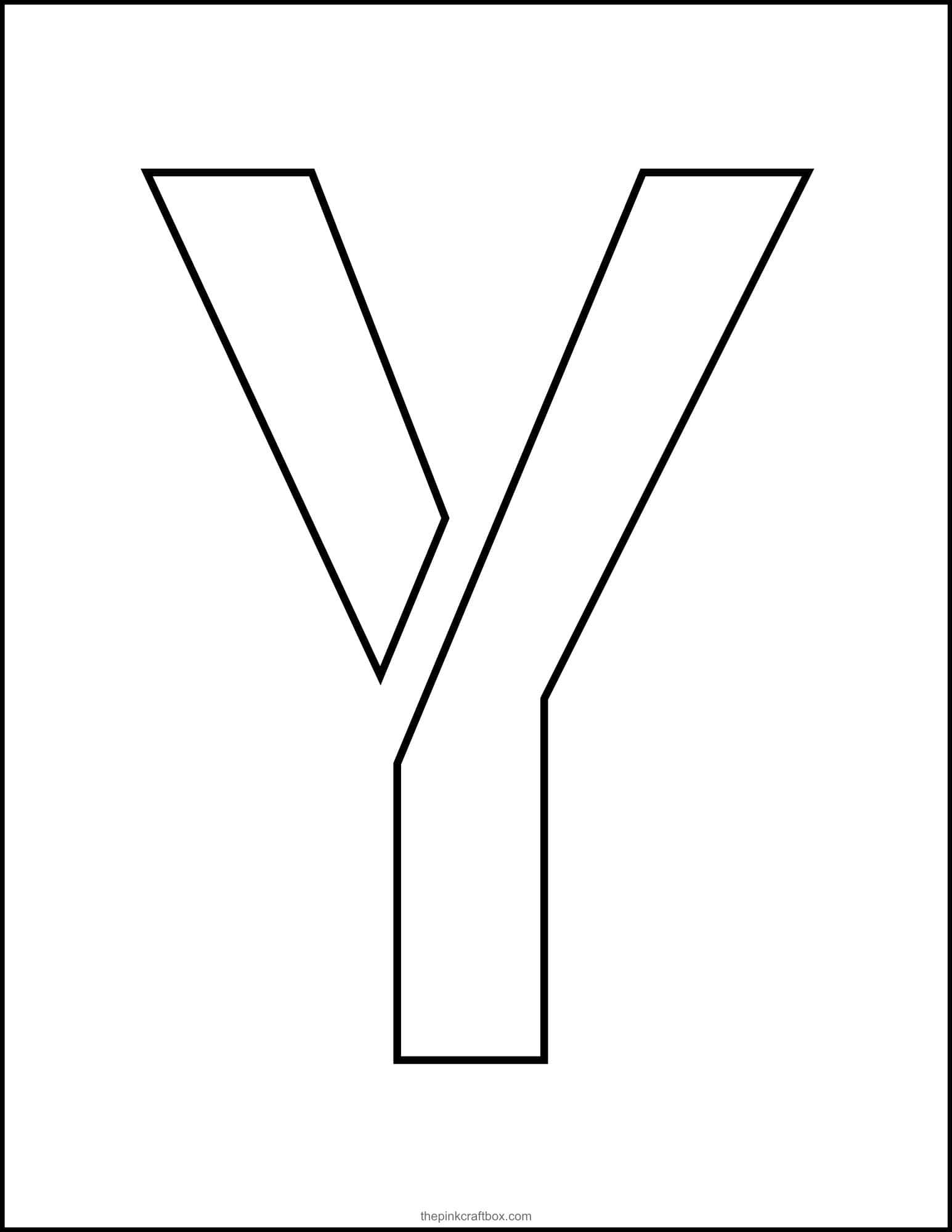 Letter Y stencil template.