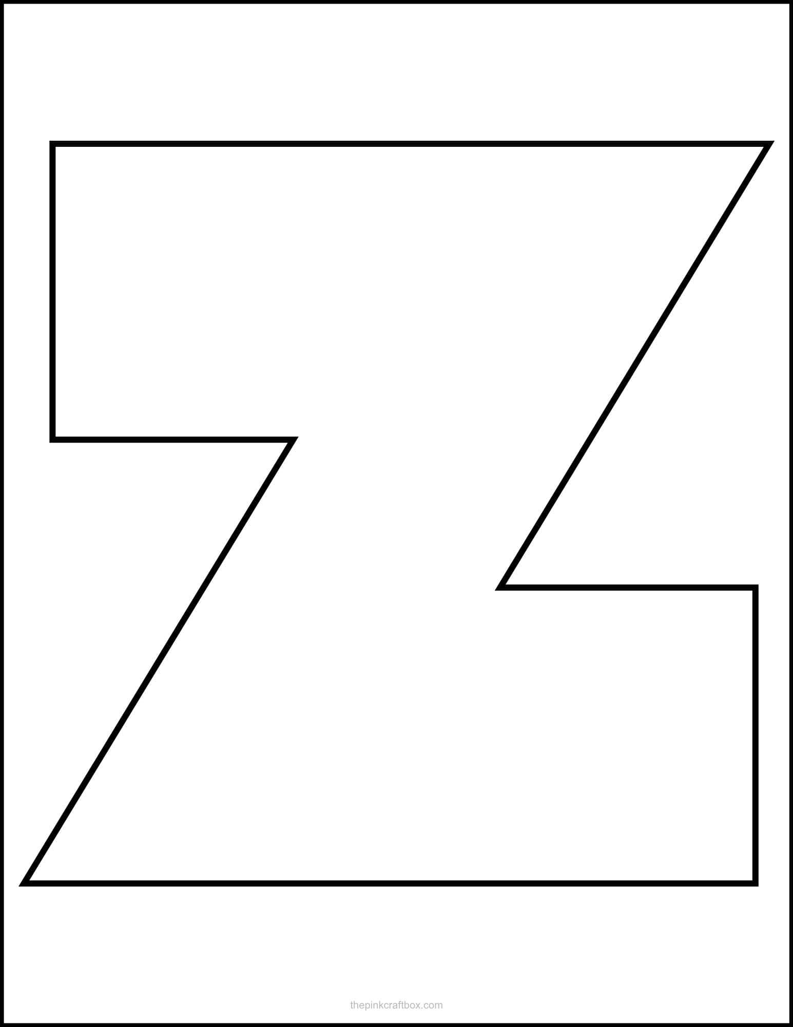Printable letter z in bold font.