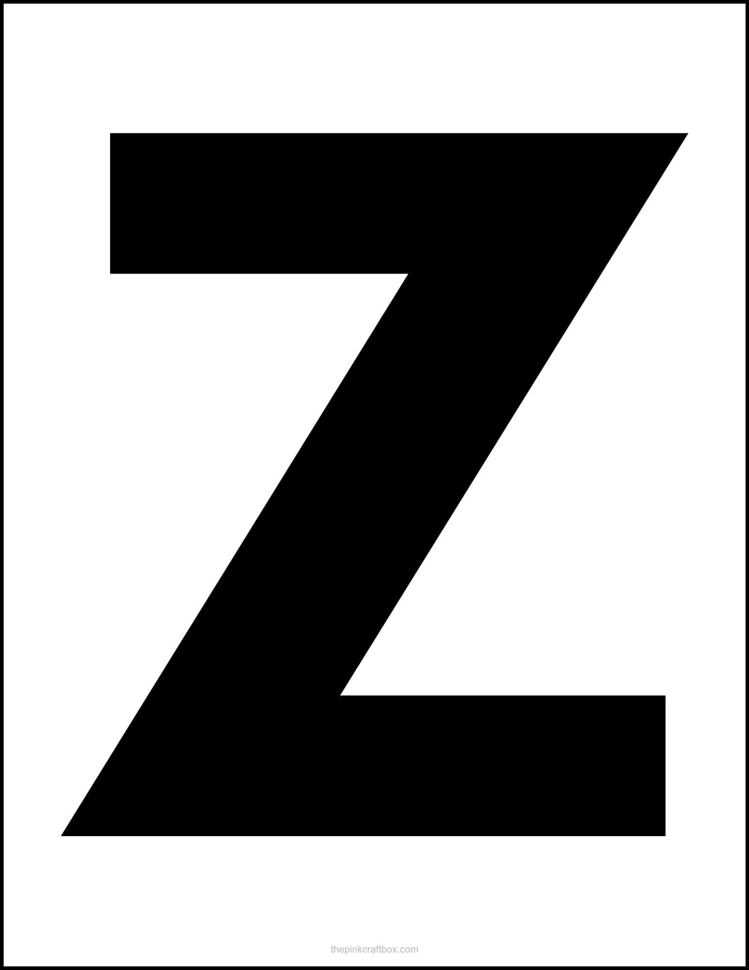 Printable letter Z in block font.
