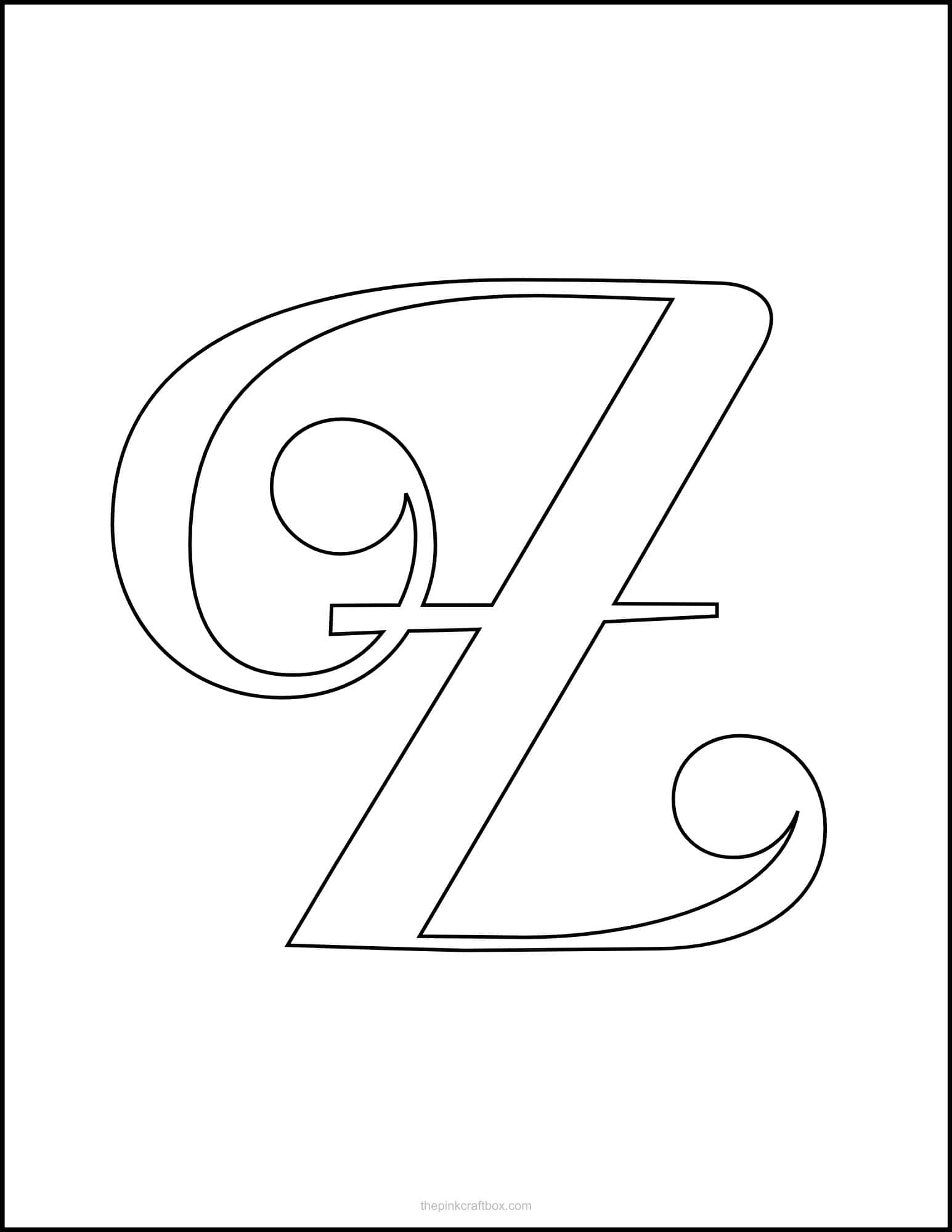 Printable letter z in fancy font.
