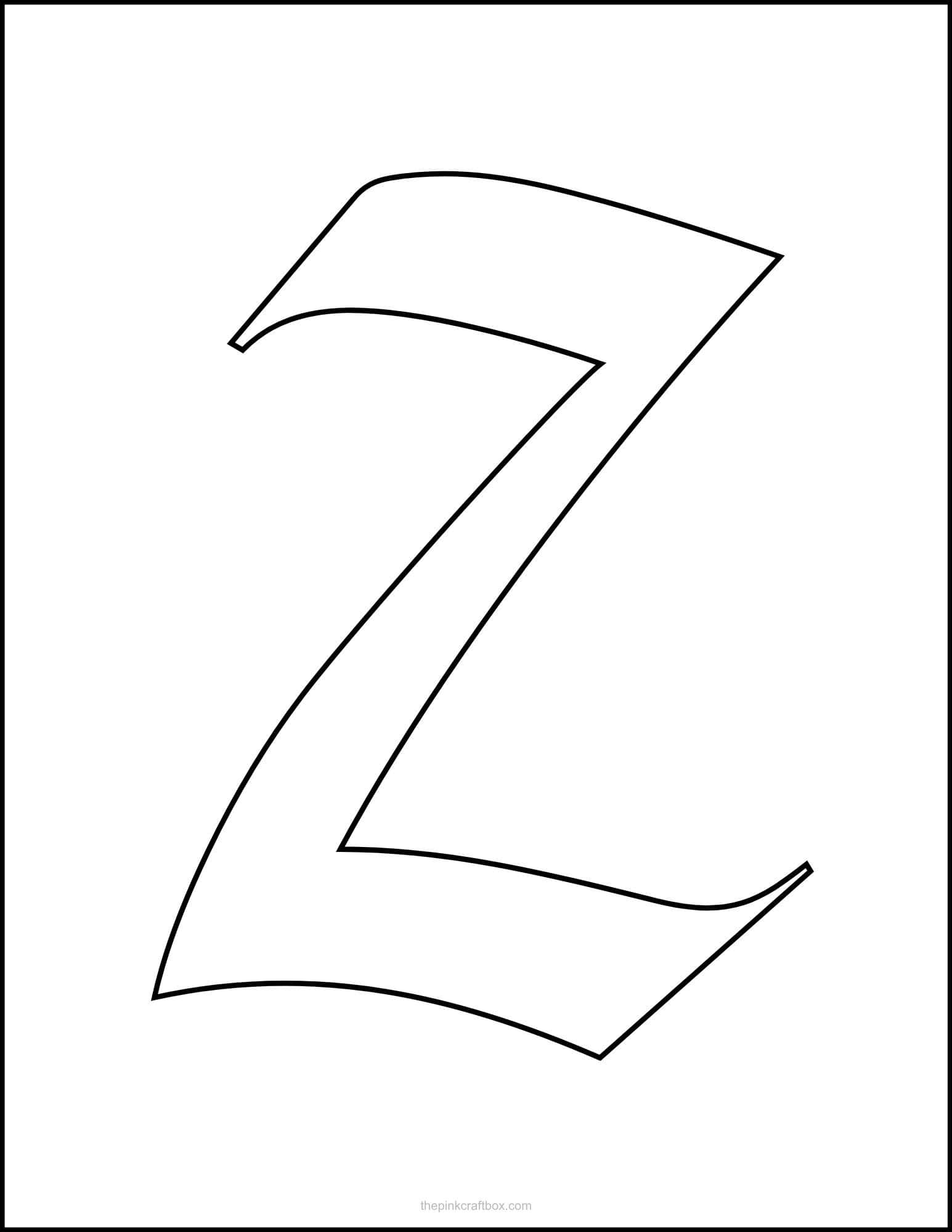 Printable letter z in classic old english font.
