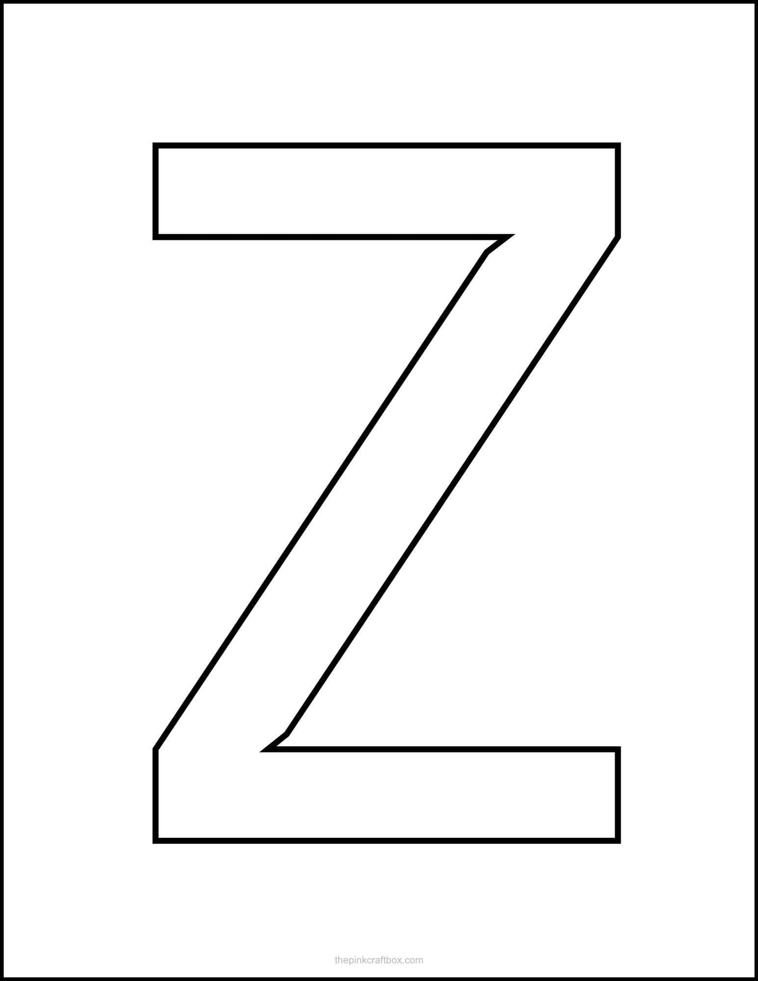 Letter z stencil printable.