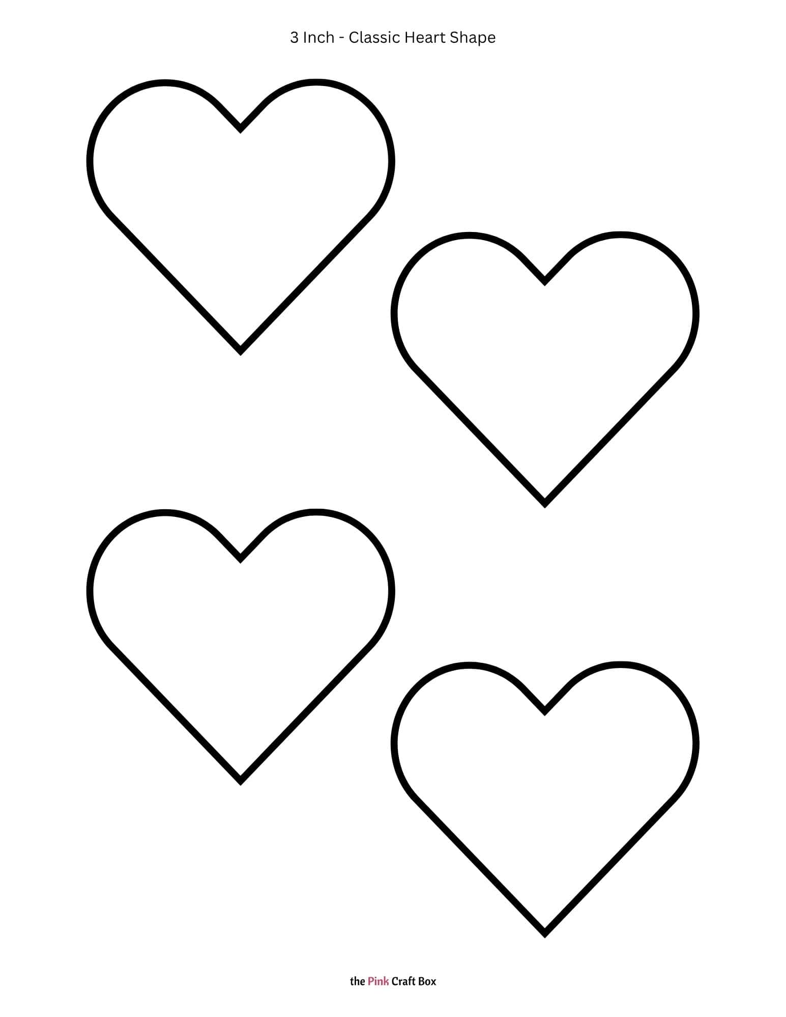 3 inch basic heart shape template printable.
