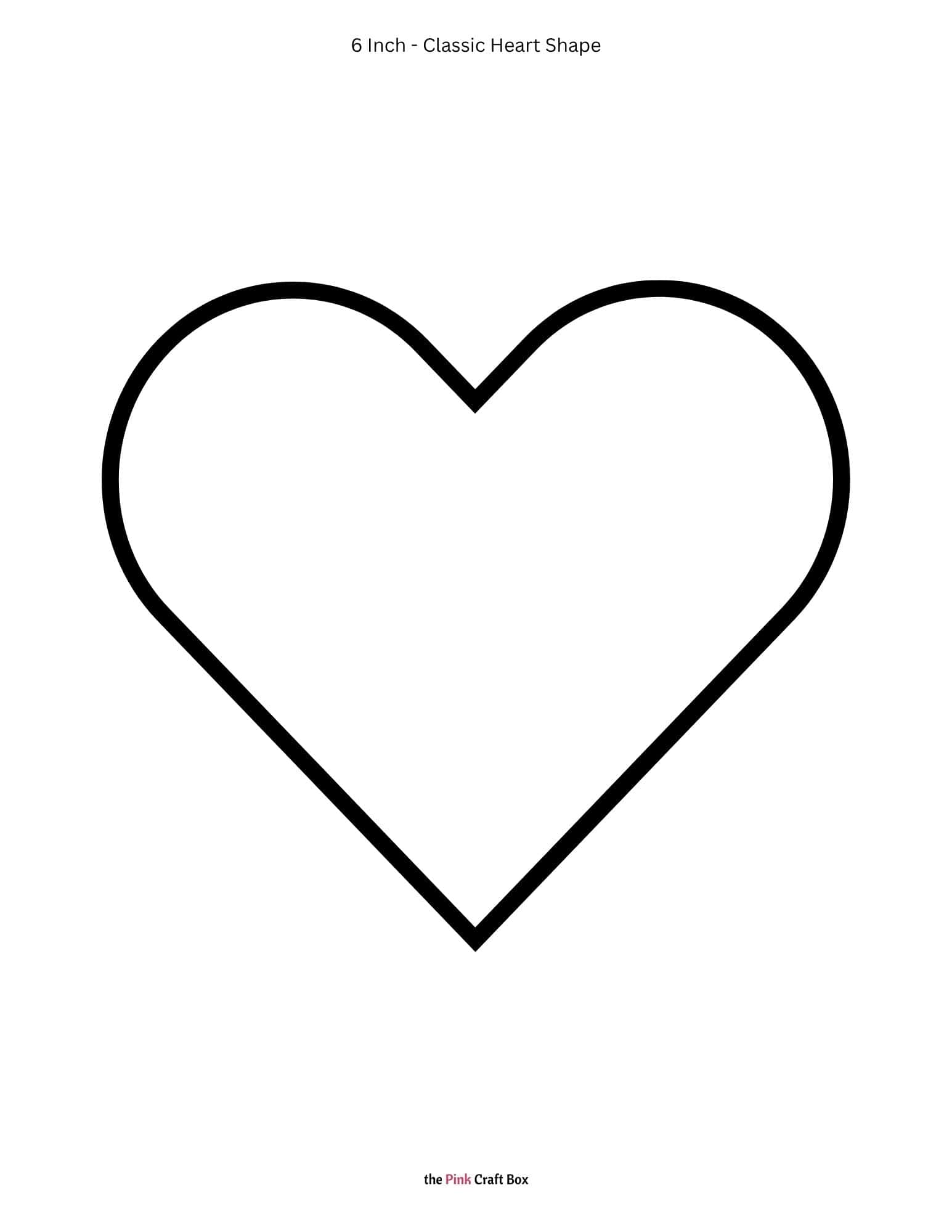 6 inch basic heart shape template printable.
