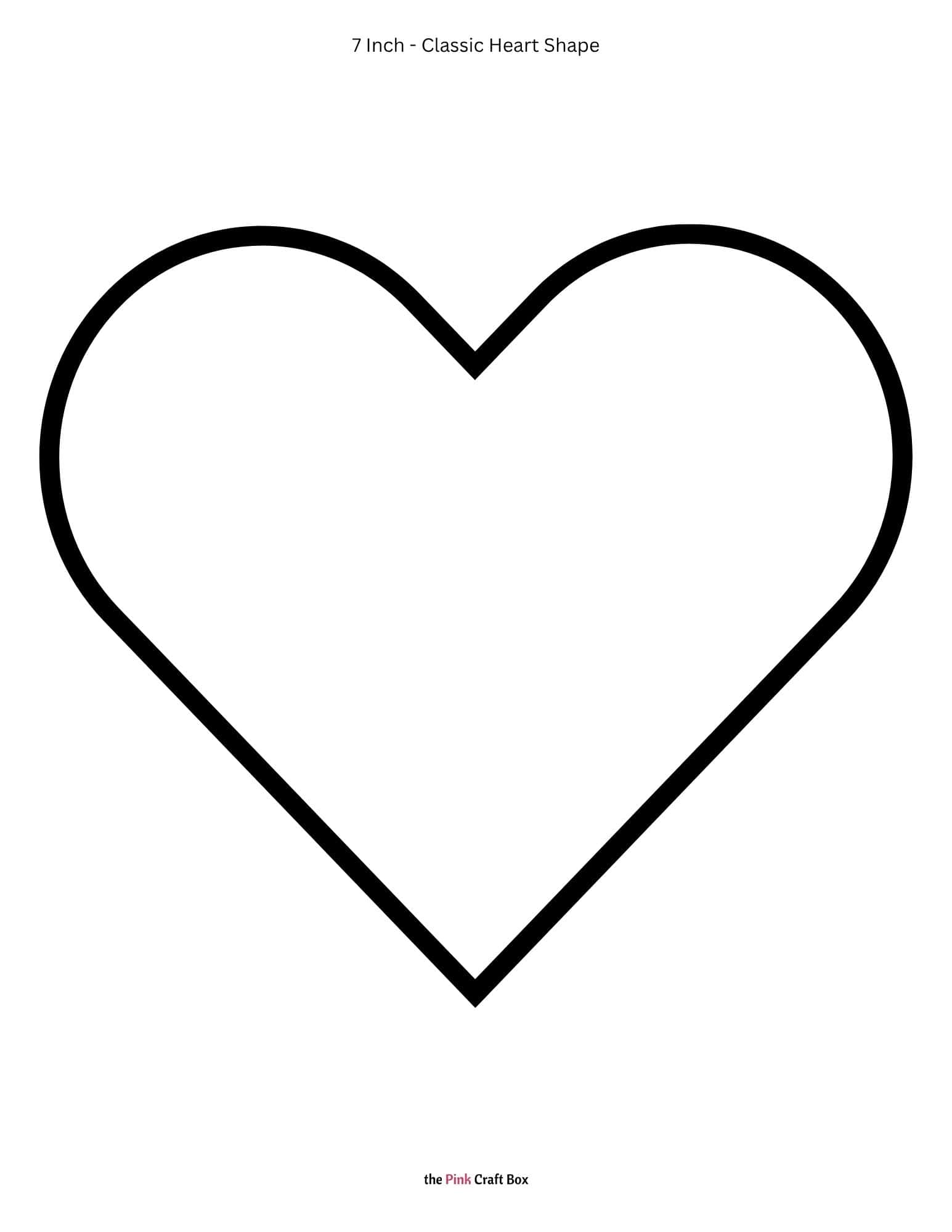 7 inch basic heart shape template printable.