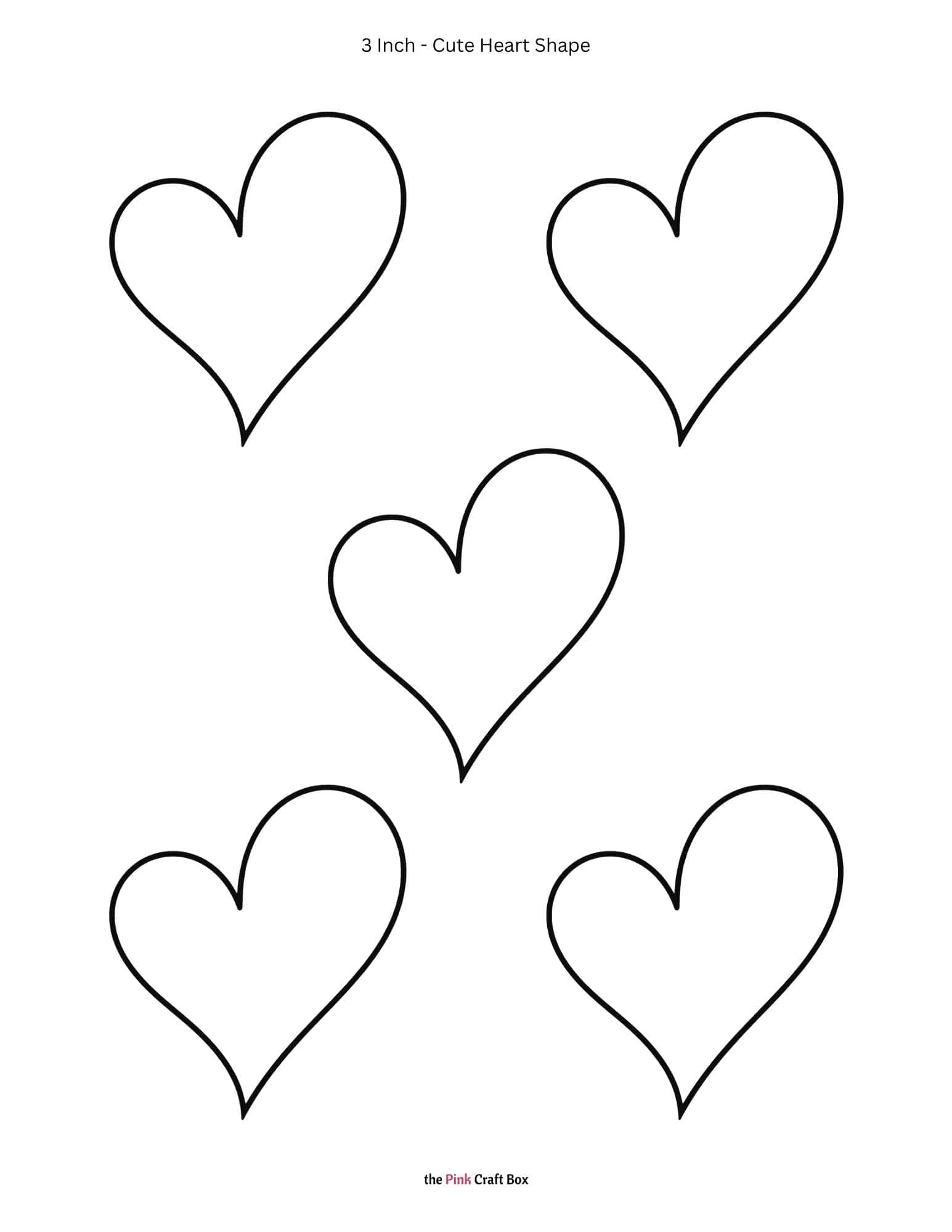 3 Inch cute heart design printable.