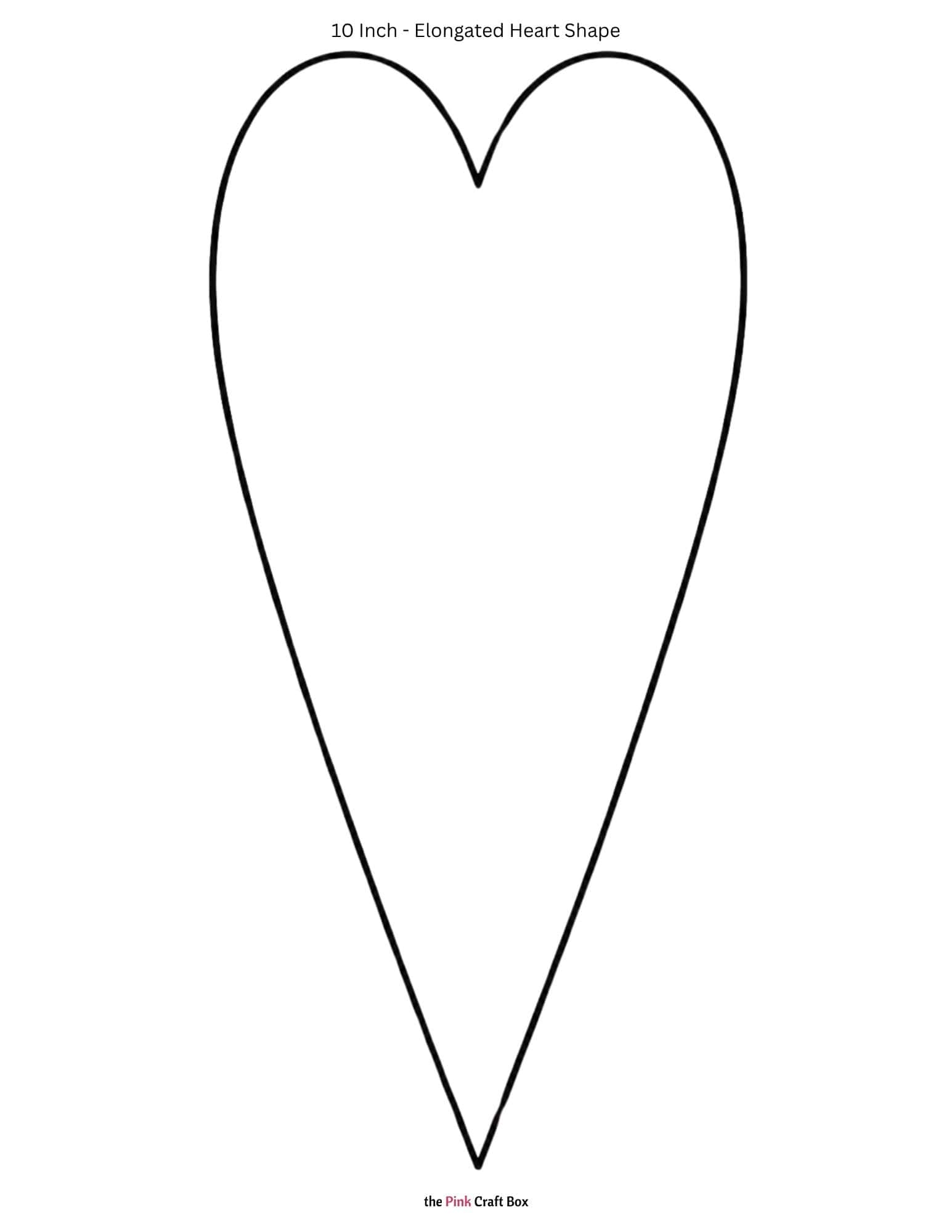 10 Inch elongated heart stencil printable.