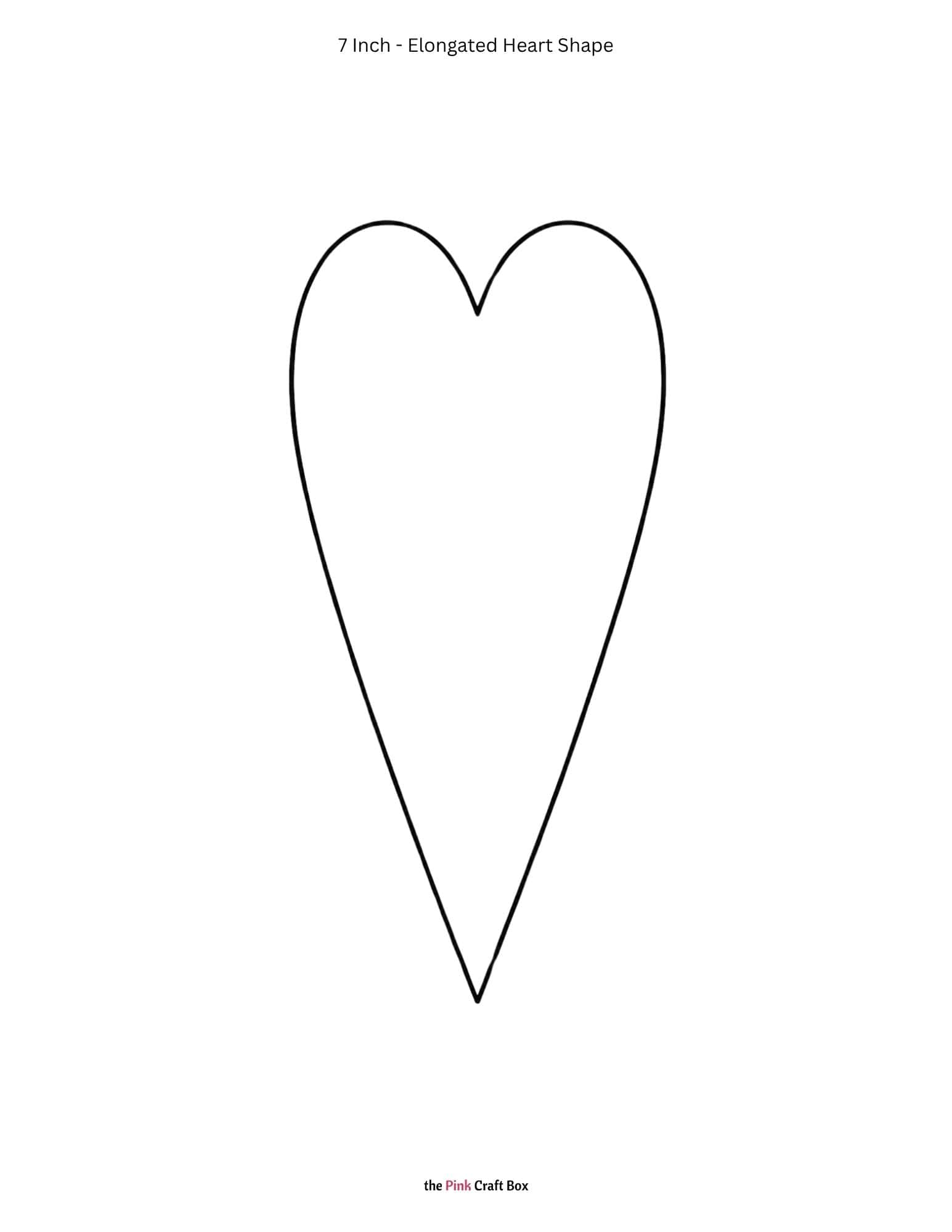 7 Inch elongated heart design printable.