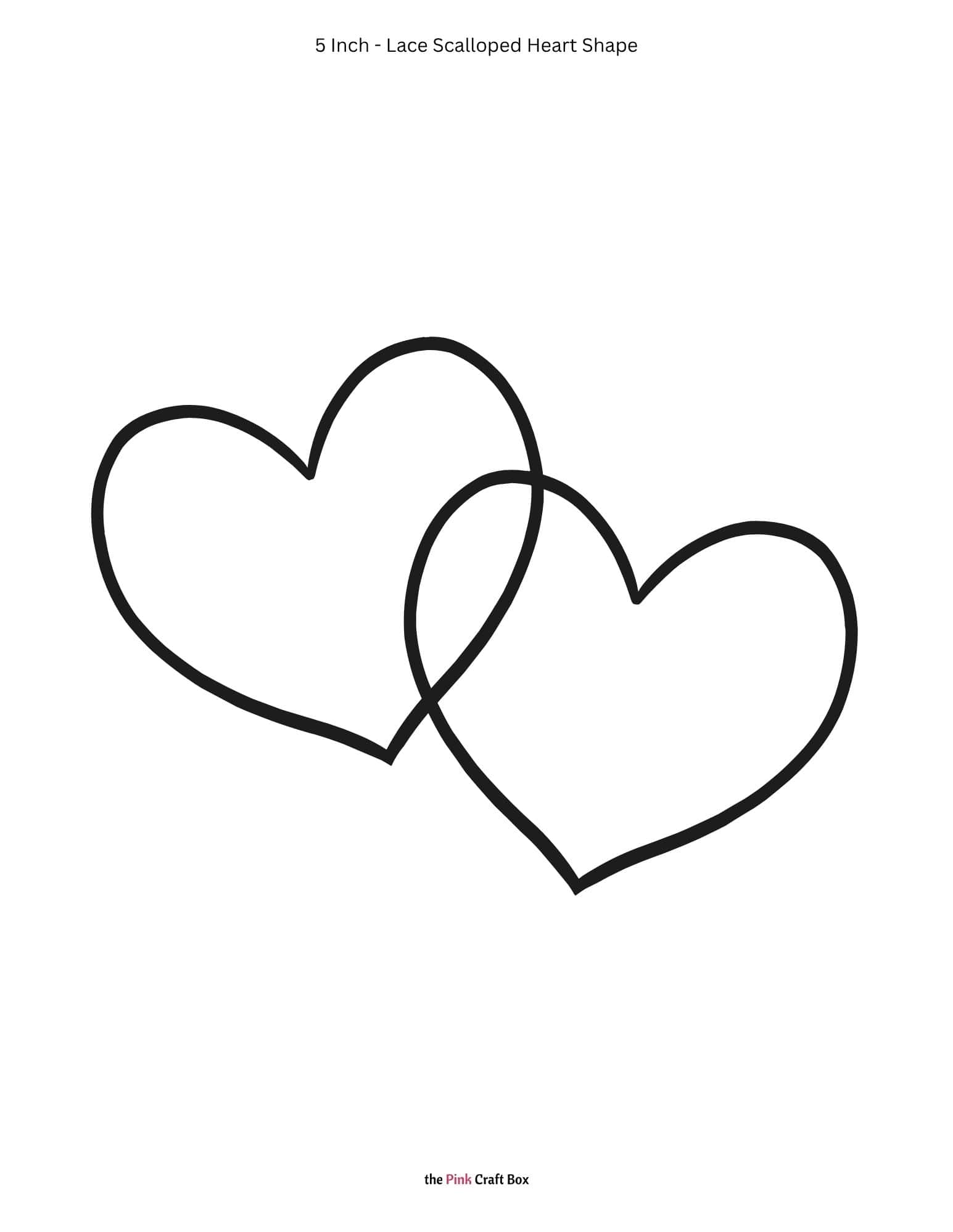 5 Inch linked heart stencil template printable.