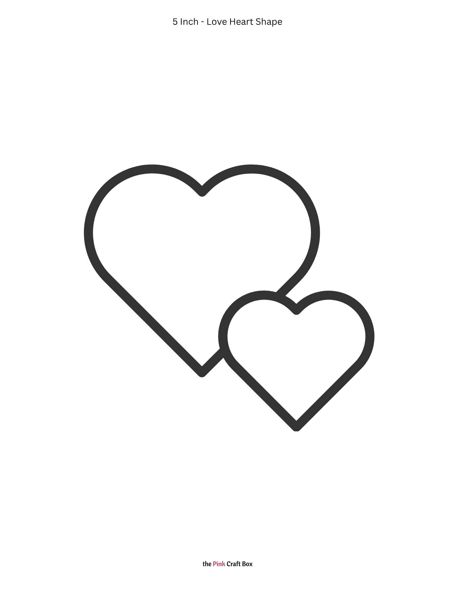 5 Inch love heart stencil template printable.