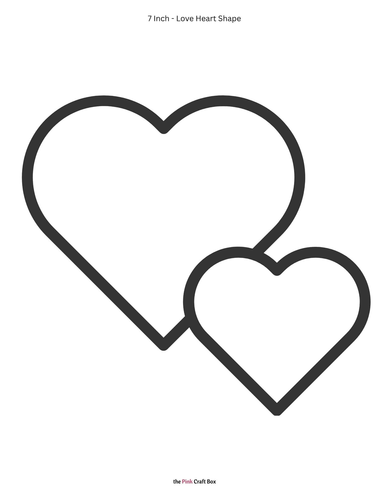 7 Inch love heart shape template printable.