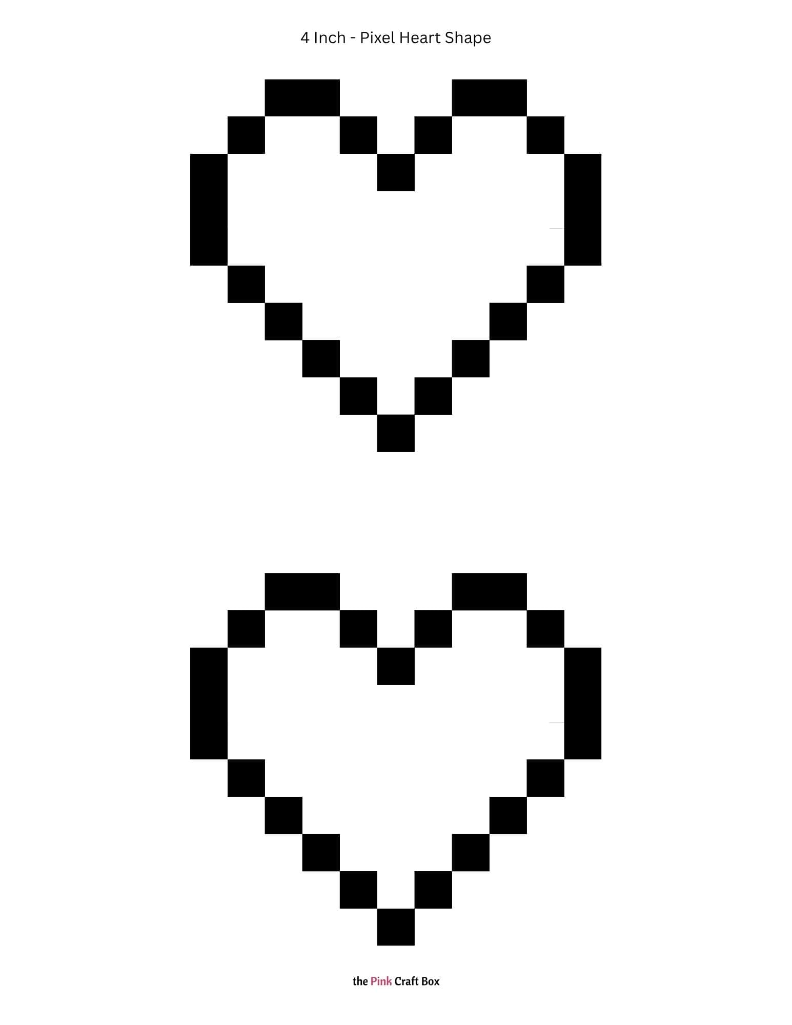 4 Inch geometric heart shapes printable.