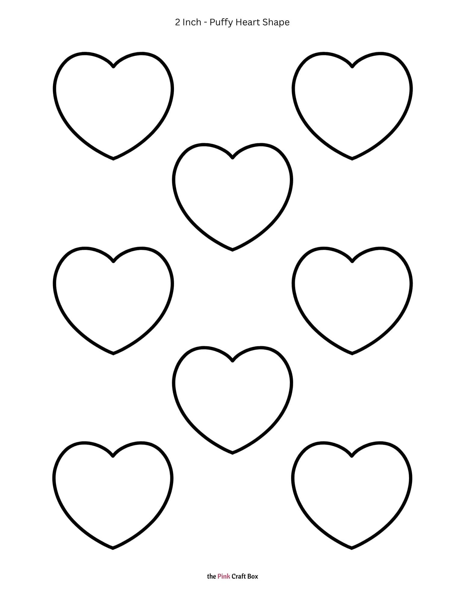 2 Inch puffy heart pattern template printable.