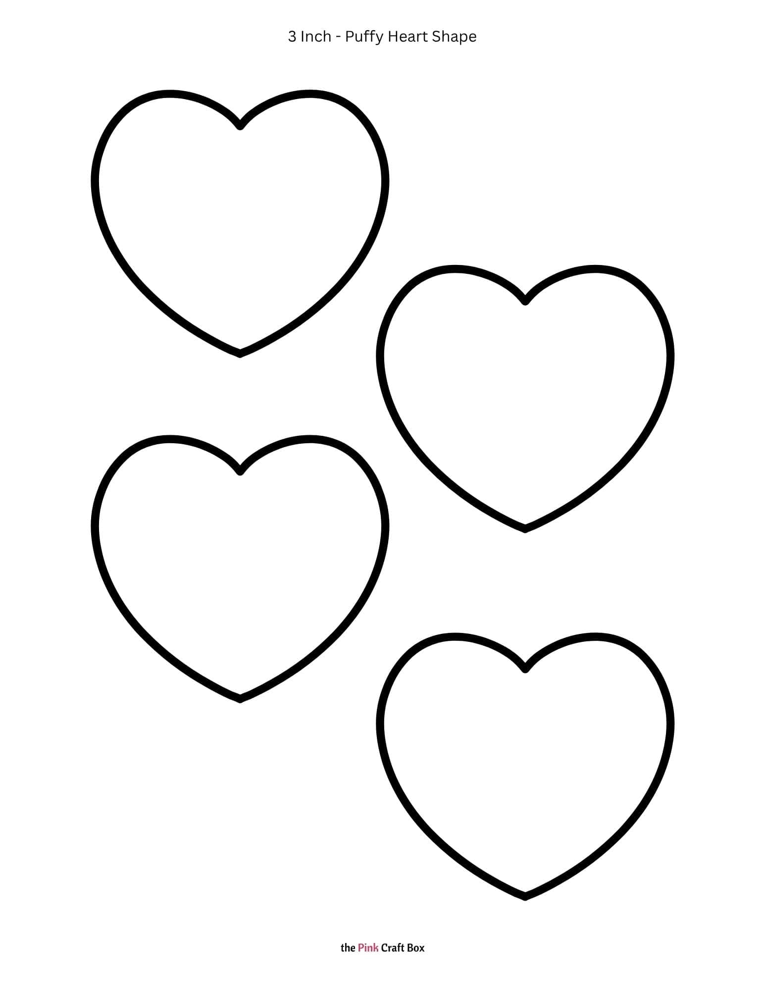 3 Inch puffy heart design printable.