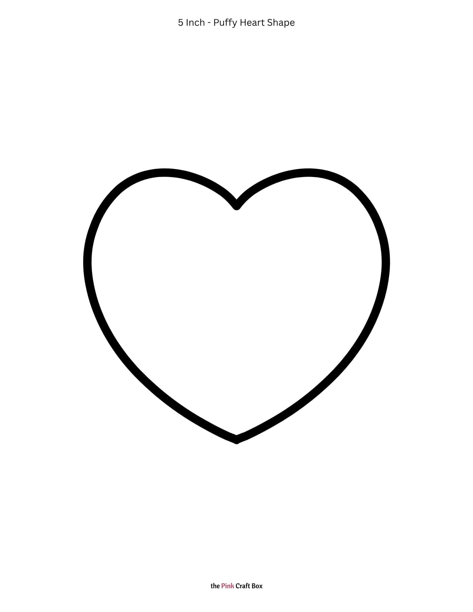 5 Inch puffy heart stencil template printable.