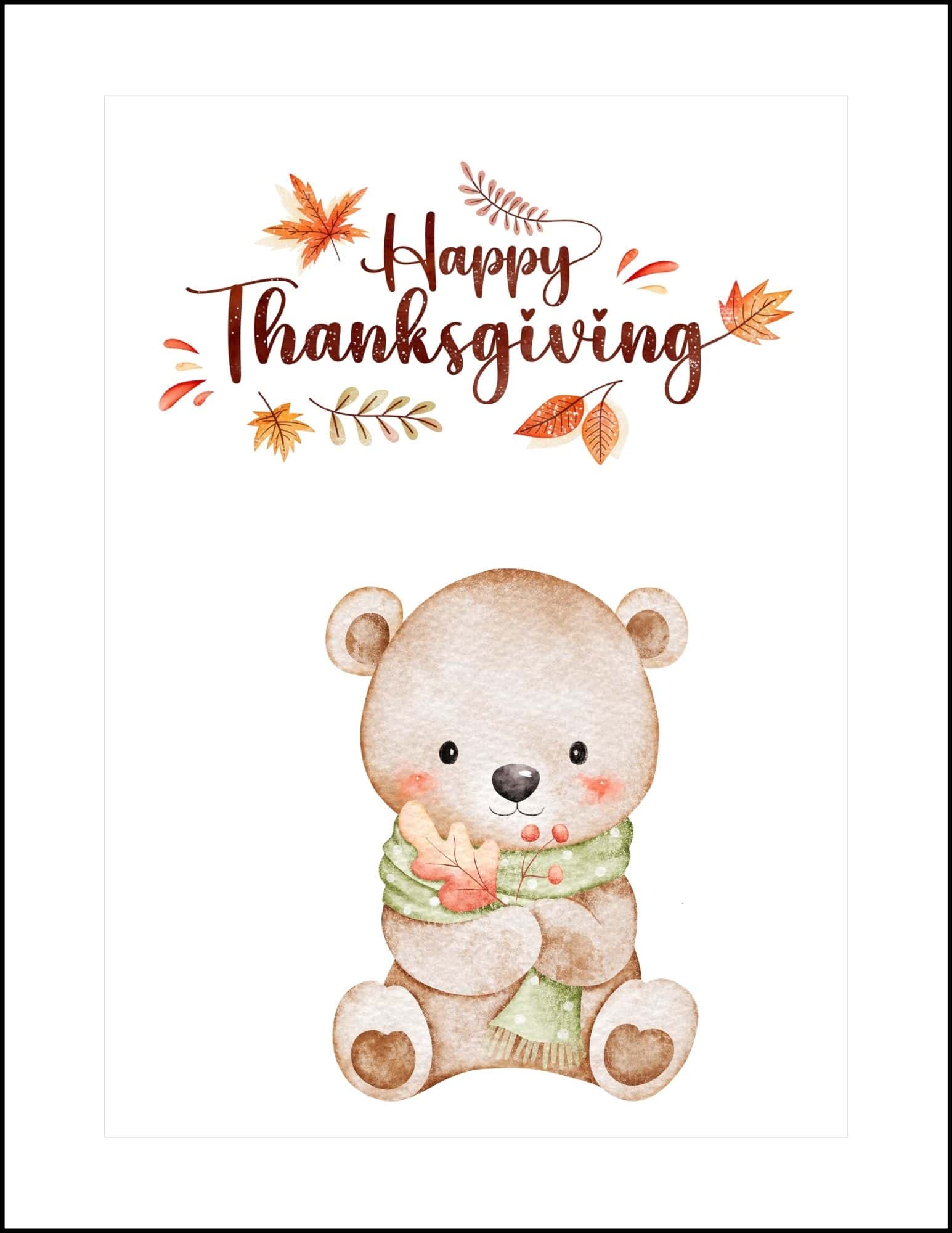 A bead in autumn setting with Happy Thanksgiving wording at the top.