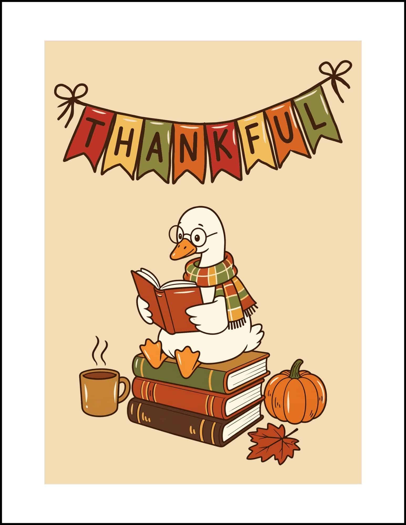 Thankful Thanksgiving printable card.