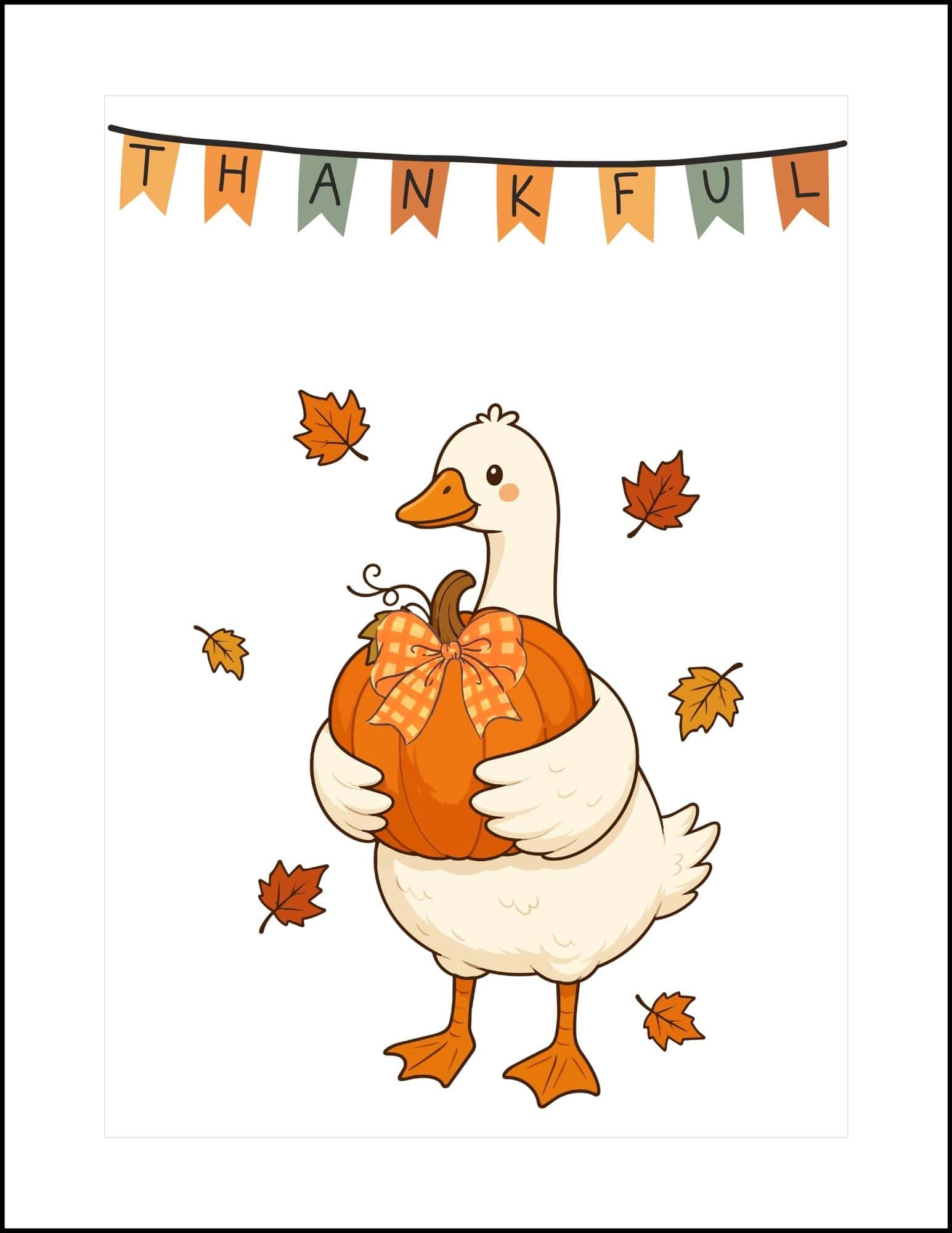 Thankful Thanksgiving printable card.